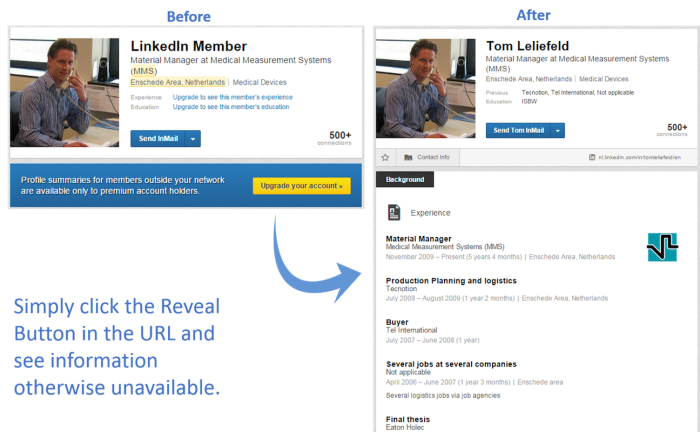 LinkedIn Reveal screenshot