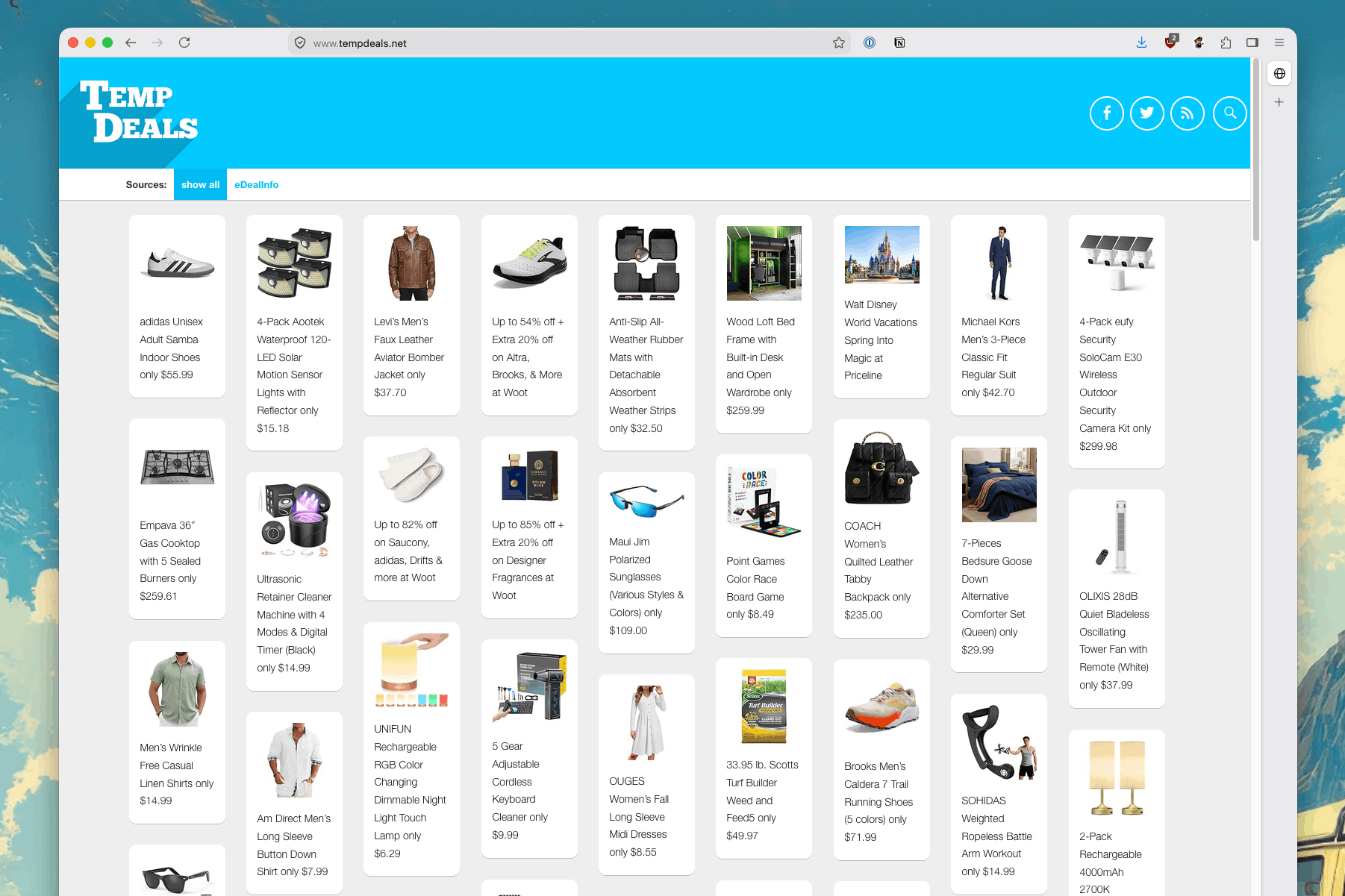 TempDeals — a clean feed of the web's best shopping deals, with filters and categories